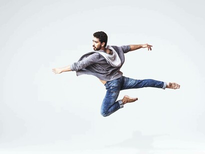 A dancer jumping in the air