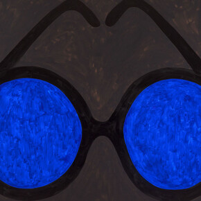 “Blaue Brille (Blue Glasses)”, 2019
                      Oil on linen
                      74 3/4 x 78 3/4 inches
                      190 x 200 cm. Courtesy Michael Werner Gallery, New York and London 

