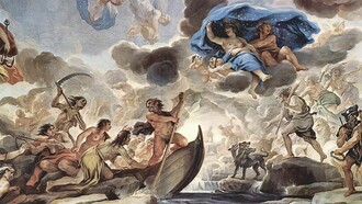 Luca Giordano, "La barca de Caronte, el sueño de la noche y Morfeo", 1684-1686, Palacio Medici-Riccardi, Florencia, Italia
