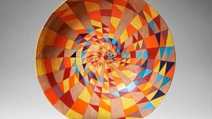 Caroline Cole - Spiralling Yellow Prime Numbers Bowl