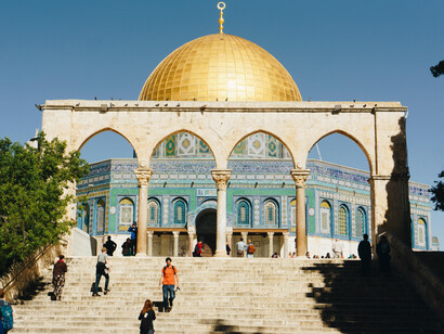 The Dome of the Rock, center of the Al-Aqsa mosque complex, Jerusalem