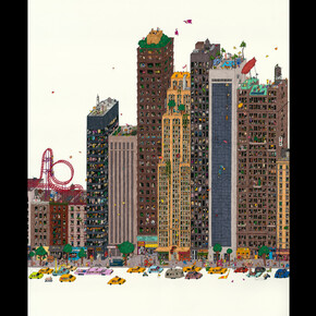 Guillaume Cornet, Rooftop Rollercoaster. Courtesy of the artist and Decorazon Gallery