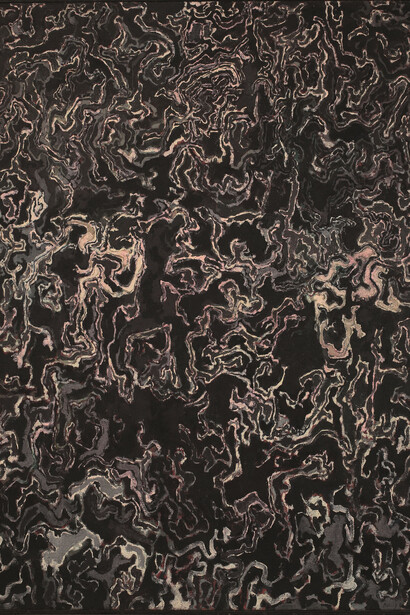Luigi Boille, Continuum in tensione, 1960, olio su tela, cm 162 x 130