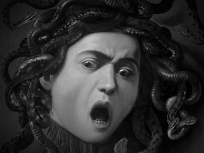 Pintura de medusa por el artista italiano Caravaggio