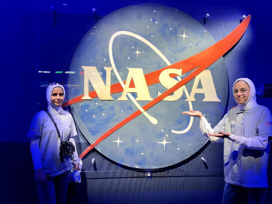 Lama and Yara Elnajjar on a visit to NASA in August 2023