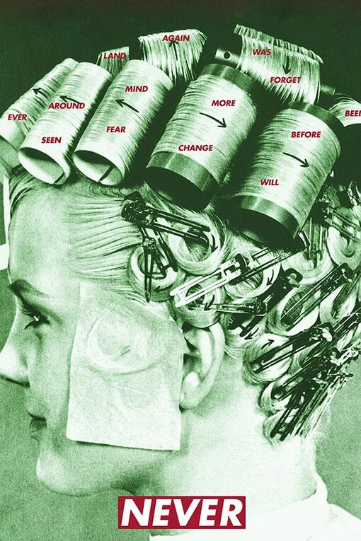 Barbara Kruger, Never perfect enough (tríptico), 2020. Lo que comenzó como una rivalidad atravesada por celos y vínculos sentimentales terminó en una agresión casi fatal que dejó a una joven al borde de la muerte y a la otra bajo proceso judicial