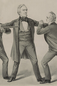 The right man for the right place, drawn by Louis Maurer, published in: American political prints