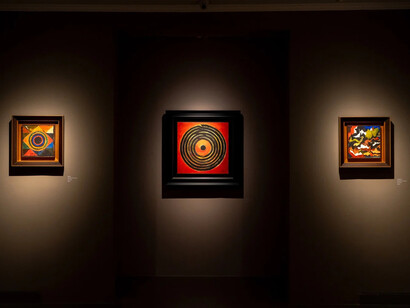 SH Raza, Ekāgratā, exhibition view. Courtesy of Akar Prakar