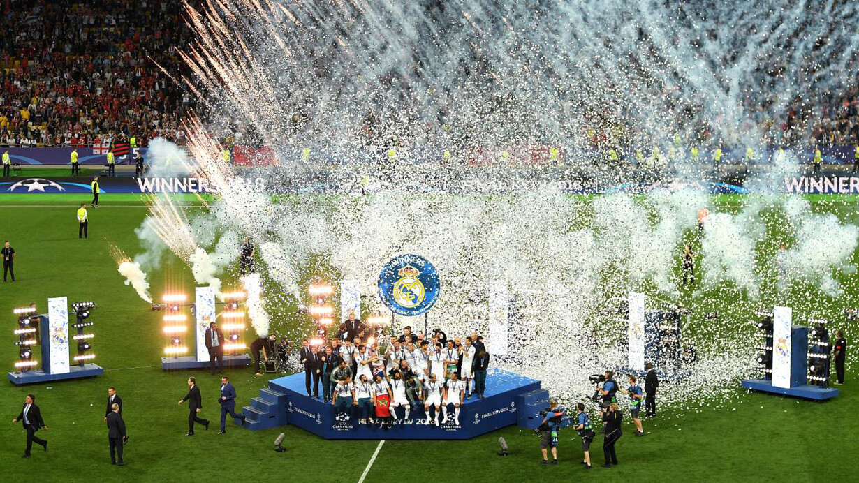 Ceremonia de premiación del Real Madrid, ganador del la Champions League 2021-22