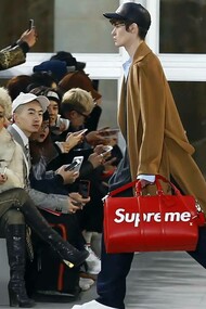 Supreme and Louis Vuitton partnership modelled on the runway