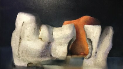 «Piedra ritual III», Alfredo La Placa, óleo sobre tela