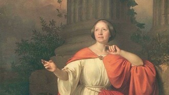 Diotima di Mantinea in un dipinto di Józef Simmler, 1855