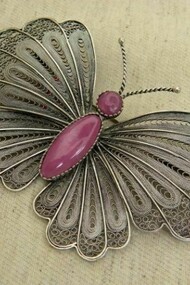 'Butterfly' Macedonian Ruby in silver filigree