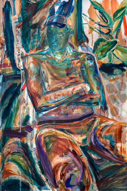 Jared Brook,
Interface (detail), 2023.
Acrylic on cradled clay board,
36 x 24 x 1.5 in,
91.44 x 60.96 x 3.81 cm. Courtesy of the artist and Villazan