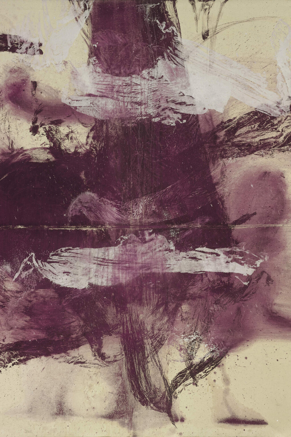 Julian Schnabel, The Day I Missed, 1990, Oil, gesso on tarpaulin, 243,8 x 193 cm, 96 x 76 inches, Courtesy of the Artist and Almine Rech Gallery
