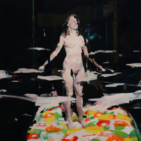 JWI in the Dark Studio, 2015, Oil on panel, 48 x 44 inches 