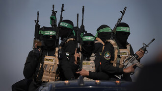 Al-Qassam Brigades fighters in the Gaza Strip during the Gaza War, Palestine