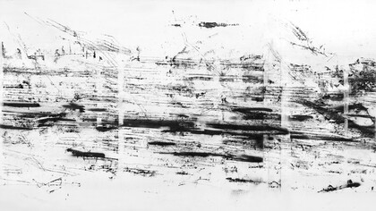 Riding Switch 3, acrylic and mixed media on canvas,  114x24cm