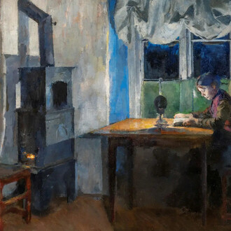 Harriet Backer, By the lamp light, 1890. Courtesy of Kode Museums