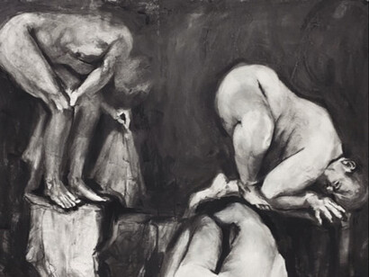 Humanización, 2023, Roberto Murillo. Mixta sobre papel (detalle)