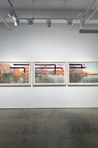 Sarah Sense, Land, line, blood, memory, exhibition view. Courtesy of Bruce Silverstein Gallery