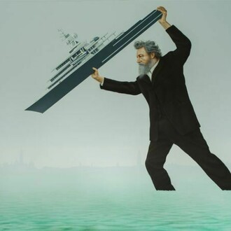 We Sit Starving Amidst Our Gold, Painted by Stuart Sam Hughes, William Morris Gallery, 2014, Copyright the artist, image courtesy of William Morris Gallery, London Borough of Waltham Forest