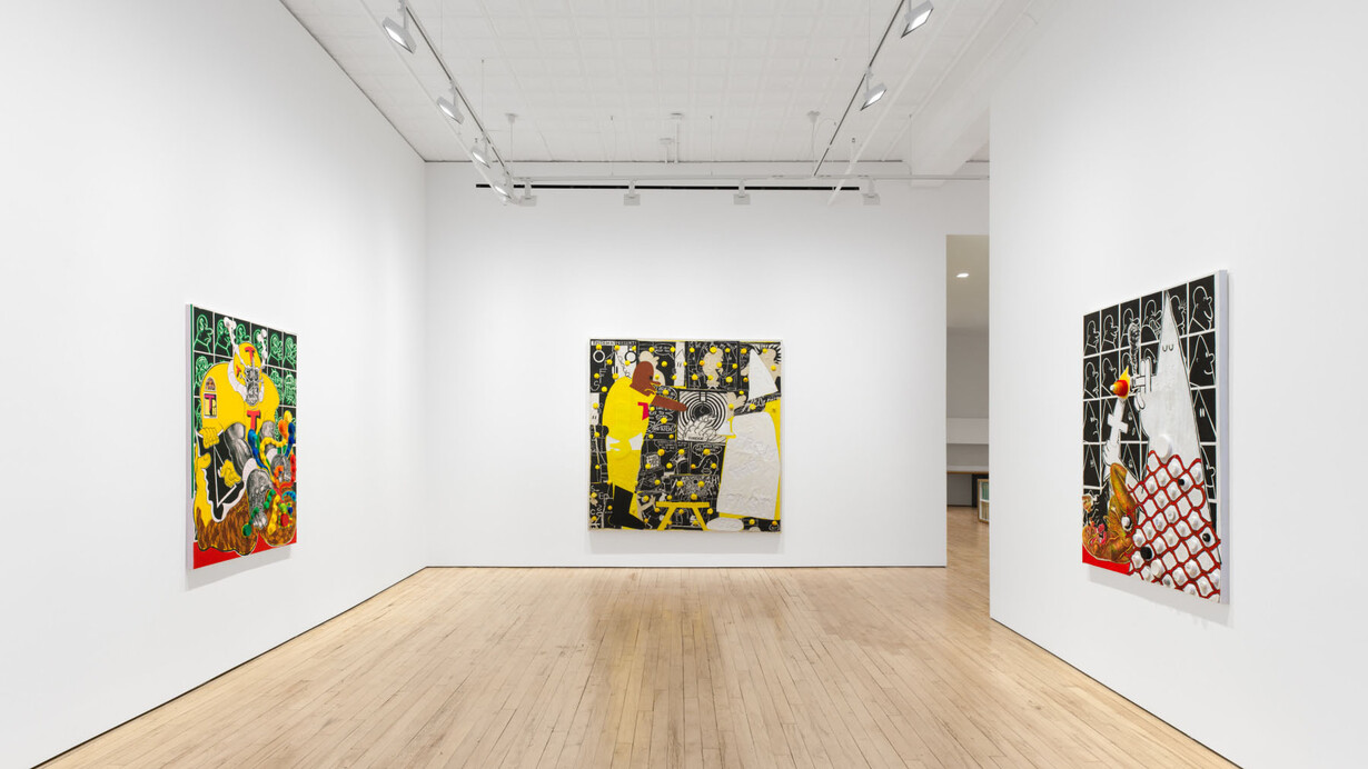 Trenton Doyle Hancock, Torpedoboy and the revisionist mystery, exhibition view. Courtesy of James Cohan Gallery
