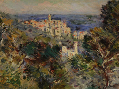 Theodore Robinson (American, 1852 – 1896), View of Bordighera, c. 1890-91, oil on canvas, 13 x 18 in., The Jean and Graham Devoe Williford Charitable Trust