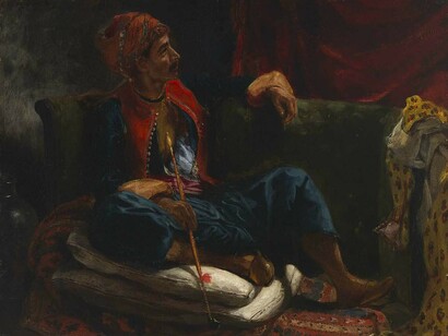 Eugene Delacroix, El fumador (detalle)