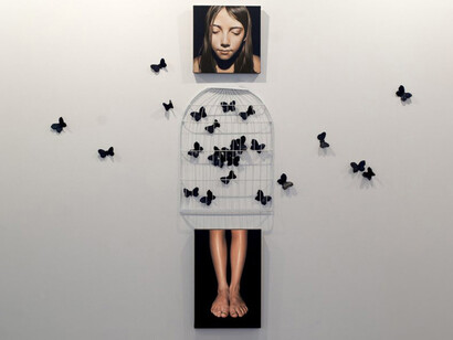 Antonella Cinelli, Psychè, 2010 Installazione dimensioni variabili Olio e acrilico su tela ferro e resina