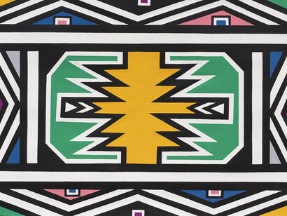Dr. Esther Mahlangu, Untitled (ndebele abstract), 2011. Courtesy of Ross + Kramer Gallery