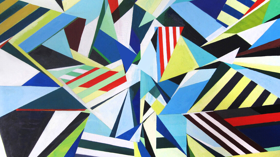 Rupert Newman, Collision, 2014, Gouache on canvas, 61 x 50.5 cm