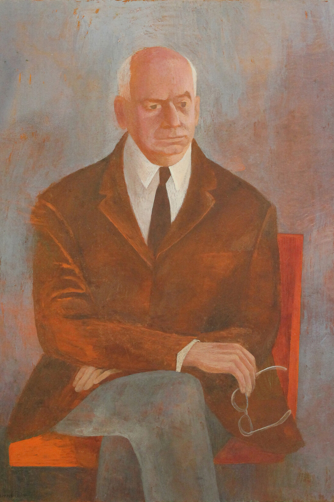 Bernard Perlin, “Dr. Edward D. Churchill”, 11 3/4” by 16”, tempera on board, 1961. Copyright: The Estate Of Bernard Perlin, Courtesy: Anna Zorina Gallery, New York City