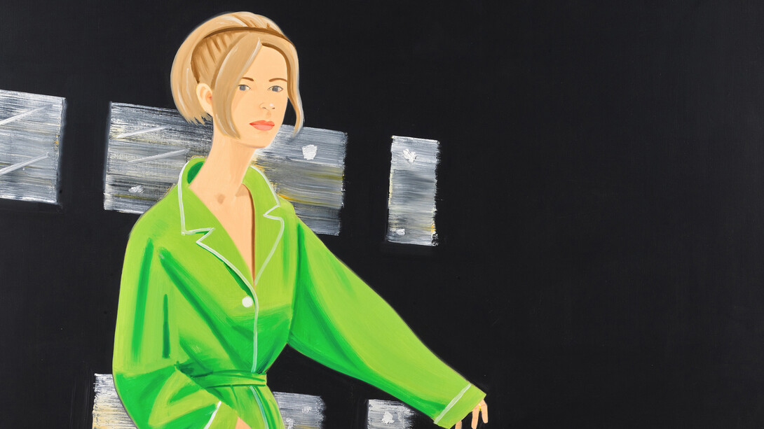 Alex Katz, Yvonne in green (detail), 1995. Courtesy of Opera Gallery