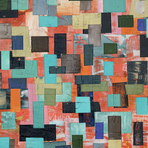 Vincent Pomilio, Southernmost Painting (detail), 2015. 20 x 20 inches, acrylic pigmented plaster and wax on panel