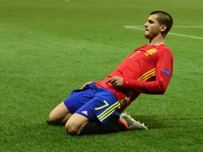 Morata celebra un gol