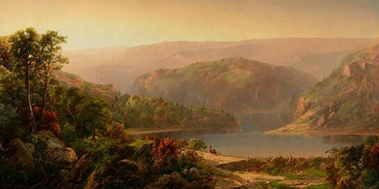 William Louis Sonntag (1822-1900), Morning in the Blue Ridge Mountains, Va., ca. 1858, oil on canvas. The Robert L. Stuart Collection, the gift of his widow Mrs. Mary Stuart