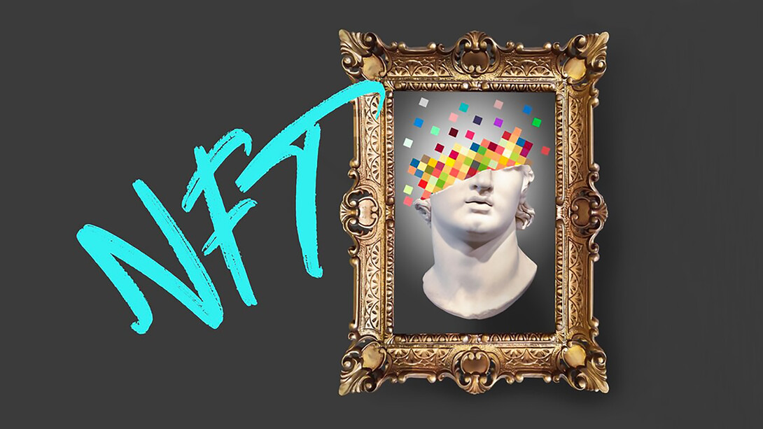 Composition of NFTs featuring popular artworks, illustrating the intersection of digital art and blockchain technology