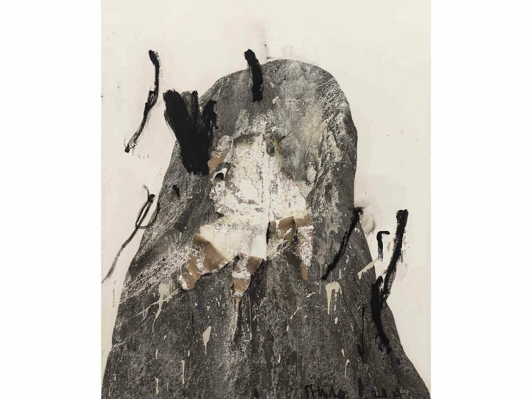 Shang Yang 《剩山图》- 7 (Carte de Montagne Gauche 7), 2014, Mixed media on canvas, 360 x 290 cm (141 3/4 x 114 1/8 in.), Courtesy Galerie Nathalie Obadia, Paris/Bruxelles