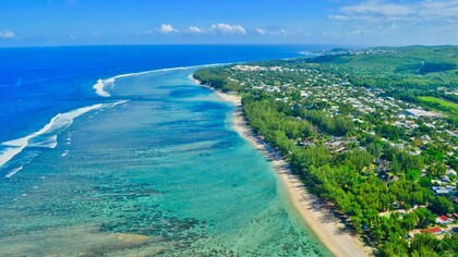 Vista dall'alto della costa, la Reunion, Mauritius