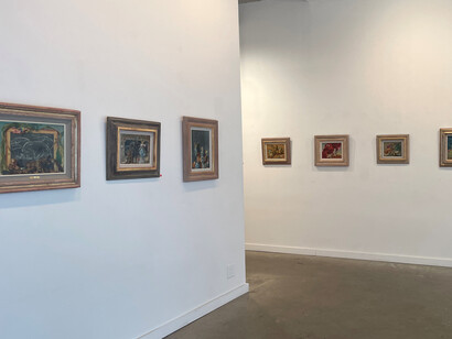 Installation view, Aaron Bohrod, A Cabinet of Curiosities, 2024. Courtesy of Lincoln Glenn Gallery