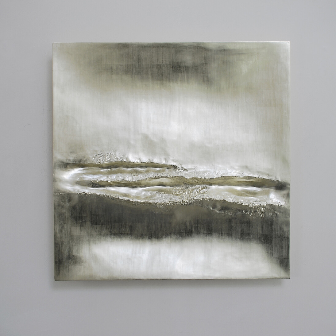 Simon Allen, Atlantic III, 12 ct White Gold on Carved Wood, 85cm Sq (33.5 inches)