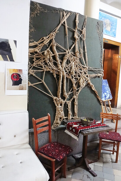 The rooms of the Discom office in Belgrade, Serbia, along with a display of products available for direct sale