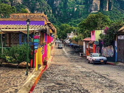 Calle en Tepoztlán, Morelos, México