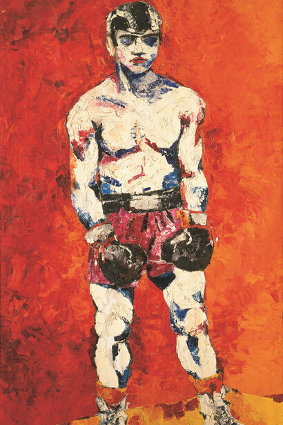 Giovanni Testori, Pugile I (detail), 1969. Cortesia di Mart