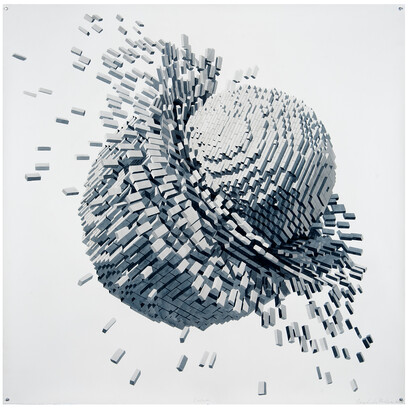 Collision, 2020, Watercolor on paper, 130 x 130 cm