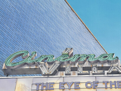 Denis Ryan, Greenwich Village Cinema, Acrylic on paper, 40 x 61 cm