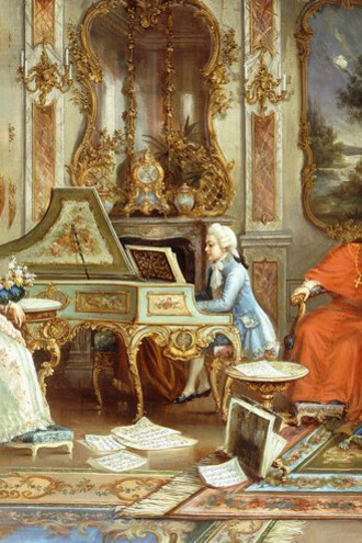 H. Pihnnero, Joven Mozart dando un recital (detalle)