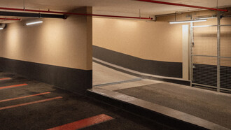 Parking, Marien Hvala. Ses premières œuvres prennent forme à travers une démarche minimaliste de la photographie, composées de structure et de formes répétitives