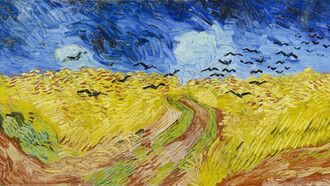 Campo com flores perto de Arles, de Van Gogh. O pintor estava particularmente interessado na expressão visual das emoções e ideias através da natureza